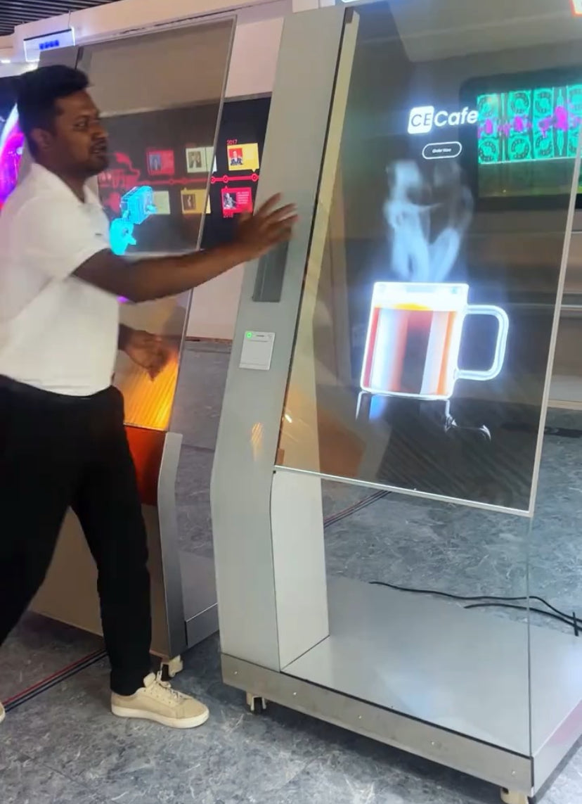 Transparent Touch Screen Kiosk – Interactive Holographic Display