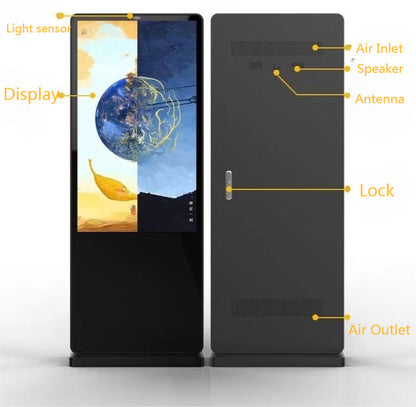 32 inch free-standing IP65 waterproof outdoor Android Windows Touch screen panel all in one PC display interactive Kiosks