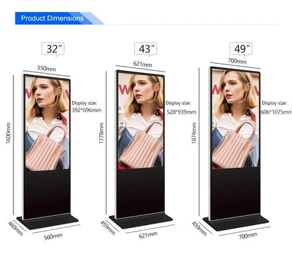 32 inch free-standing indoor Android/Windows Touch screen panel all in one PC display interactive Kiosks