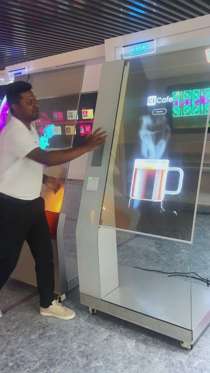 Transparent Touch Screen Kiosk – Interactive Holographic Display