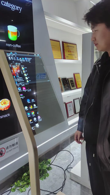 Transparent Touch Screen Kiosk – Interactive Holographic Display